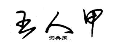 朱錫榮王人甲草書個性簽名怎么寫