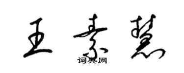 梁錦英王素慧草書個性簽名怎么寫