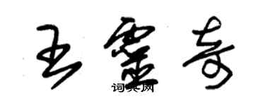 朱錫榮王靈奇草書個性簽名怎么寫