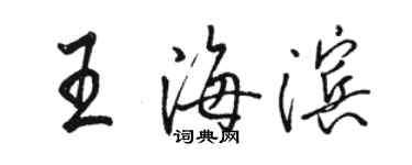 駱恆光王海濱行書個性簽名怎么寫