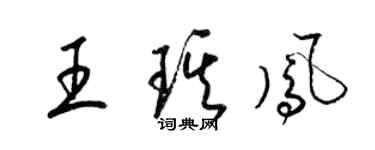 梁錦英王琪鳳草書個性簽名怎么寫