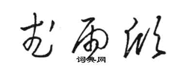 駱恆光武雨欣草書個性簽名怎么寫