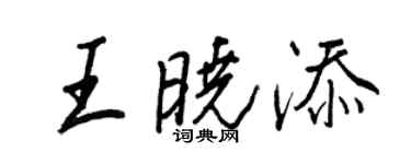 王正良王曉添行書個性簽名怎么寫