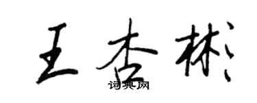 王正良王杏彬行書個性簽名怎么寫