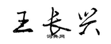 曾慶福王長興行書個性簽名怎么寫
