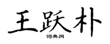 丁謙王躍朴楷書個性簽名怎么寫