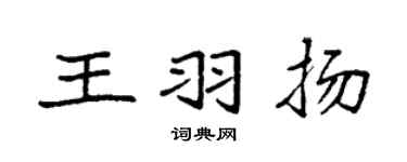 袁強王羽揚楷書個性簽名怎么寫