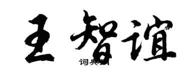 胡問遂王智誼行書個性簽名怎么寫