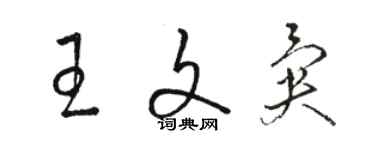 駱恆光王文異草書個性簽名怎么寫