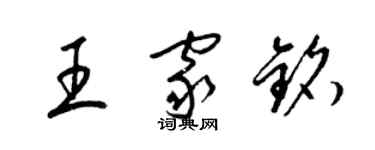 梁錦英王家銘草書個性簽名怎么寫