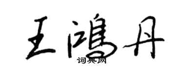 王正良王鴻丹行書個性簽名怎么寫