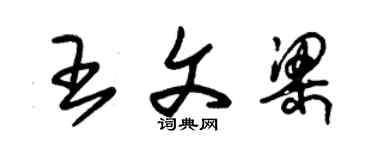 朱錫榮王文梁草書個性簽名怎么寫
