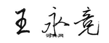 駱恆光王永競行書個性簽名怎么寫