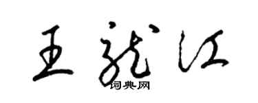 梁錦英王龍江草書個性簽名怎么寫
