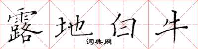 黃華生露地白牛楷書怎么寫