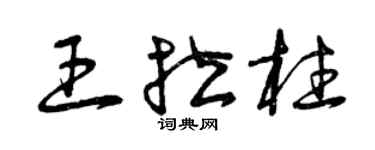 曾慶福王拉柱草書個性簽名怎么寫