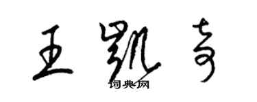 梁錦英王凱奇草書個性簽名怎么寫