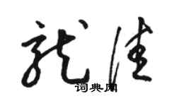 駱恆光龍佳草書個性簽名怎么寫