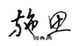 駱恆光施思草書個性簽名怎么寫