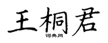 丁謙王桐君楷書個性簽名怎么寫