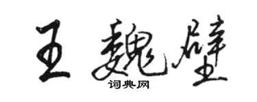 駱恆光王魏壁行書個性簽名怎么寫