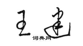 駱恆光王建草書個性簽名怎么寫