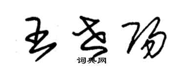 朱錫榮王世陽草書個性簽名怎么寫