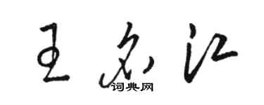 駱恆光王名江草書個性簽名怎么寫