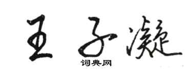 駱恆光王子凝行書個性簽名怎么寫