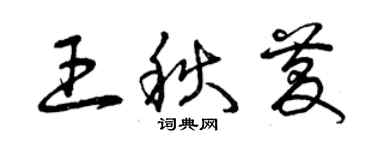 曾慶福王秋慶草書個性簽名怎么寫