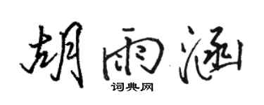 駱恆光胡雨涵行書個性簽名怎么寫