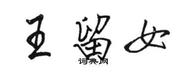 駱恆光王留女行書個性簽名怎么寫