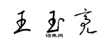 梁錦英王玉亮草書個性簽名怎么寫