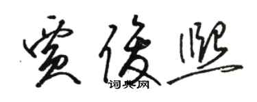 駱恆光賈俊熙草書個性簽名怎么寫