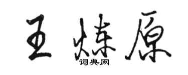 駱恆光王煉原行書個性簽名怎么寫