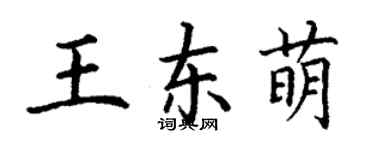 丁謙王東萌楷書個性簽名怎么寫