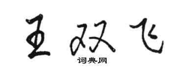 駱恆光王雙飛行書個性簽名怎么寫