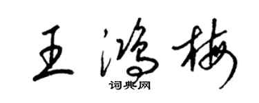 梁錦英王鴻梅草書個性簽名怎么寫