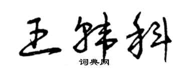 曾慶福王韓科草書個性簽名怎么寫