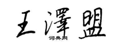 王正良王澤盟行書個性簽名怎么寫