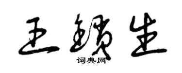 曾慶福王鎖生草書個性簽名怎么寫