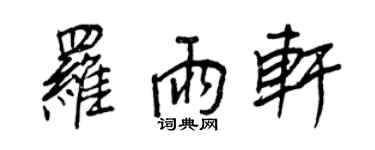 王正良羅雨軒行書個性簽名怎么寫