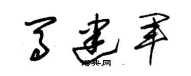 朱錫榮馬建軍草書個性簽名怎么寫