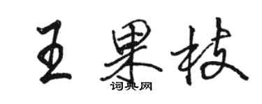 駱恆光王果枝行書個性簽名怎么寫