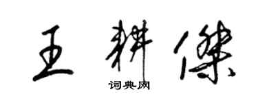 梁錦英王耕傑草書個性簽名怎么寫