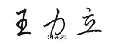駱恆光王力立行書個性簽名怎么寫