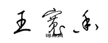 梁錦英王寬香草書個性簽名怎么寫