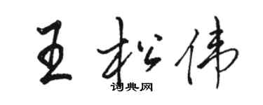 駱恆光王松偉行書個性簽名怎么寫