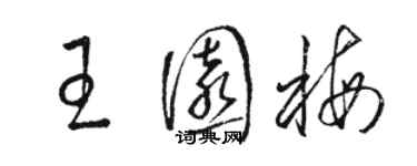 駱恆光王園梅草書個性簽名怎么寫