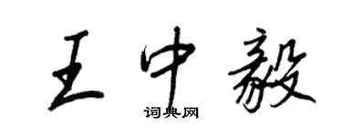 王正良王中毅行書個性簽名怎么寫